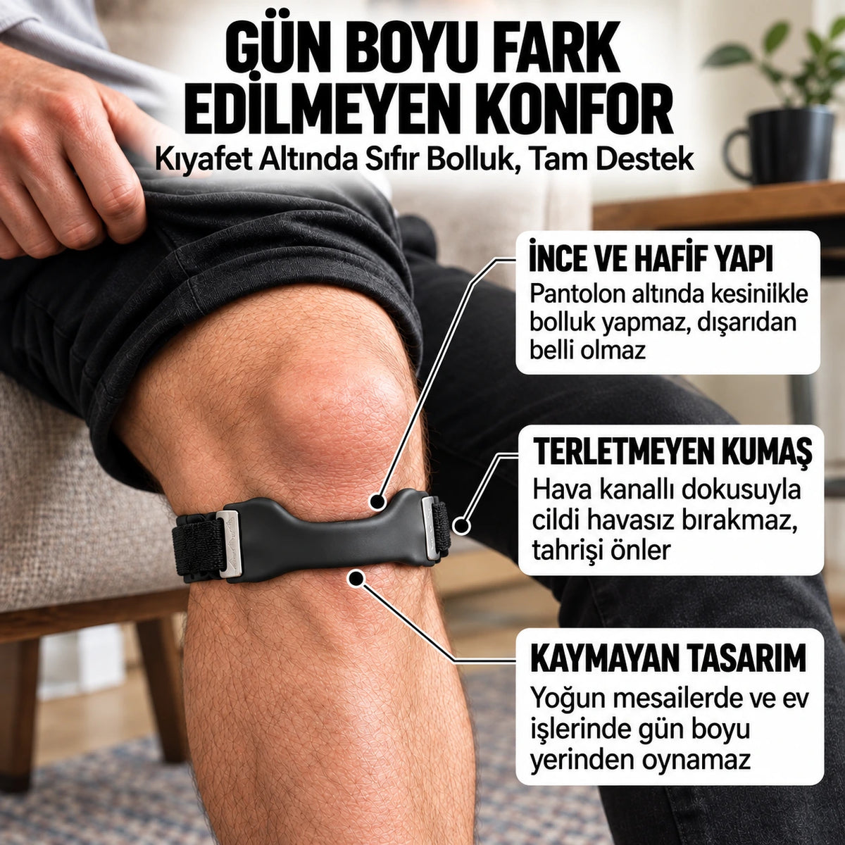 Stryde TR - Ağrısız Adım Baskı Ayarlı Diz Destek Bandı