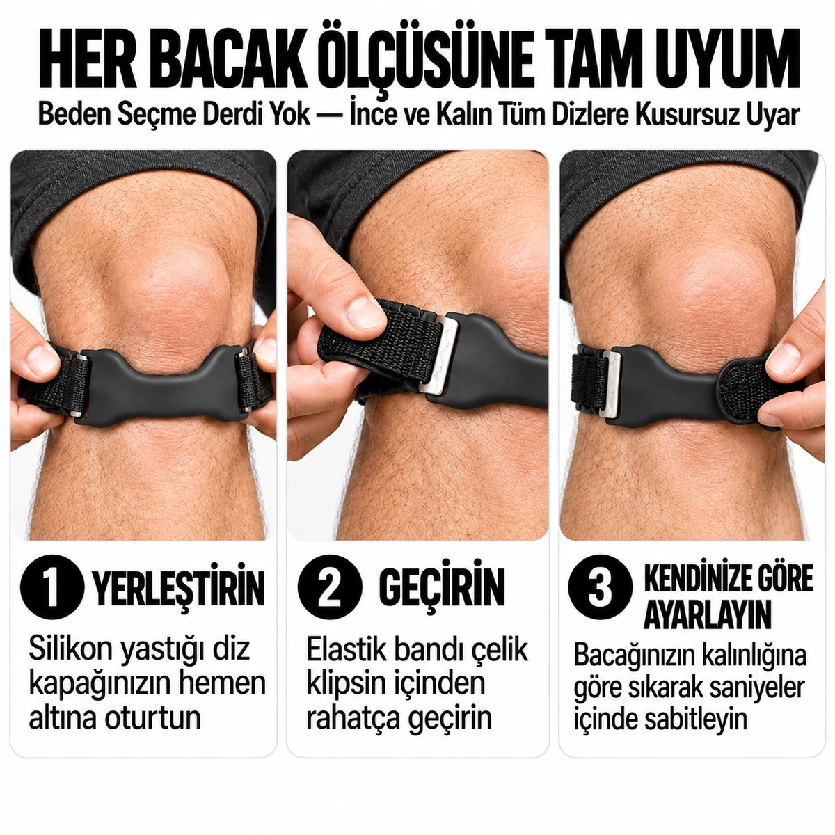 Stryde TR - Ağrısız Adım Baskı Ayarlı Diz Destek Bandı