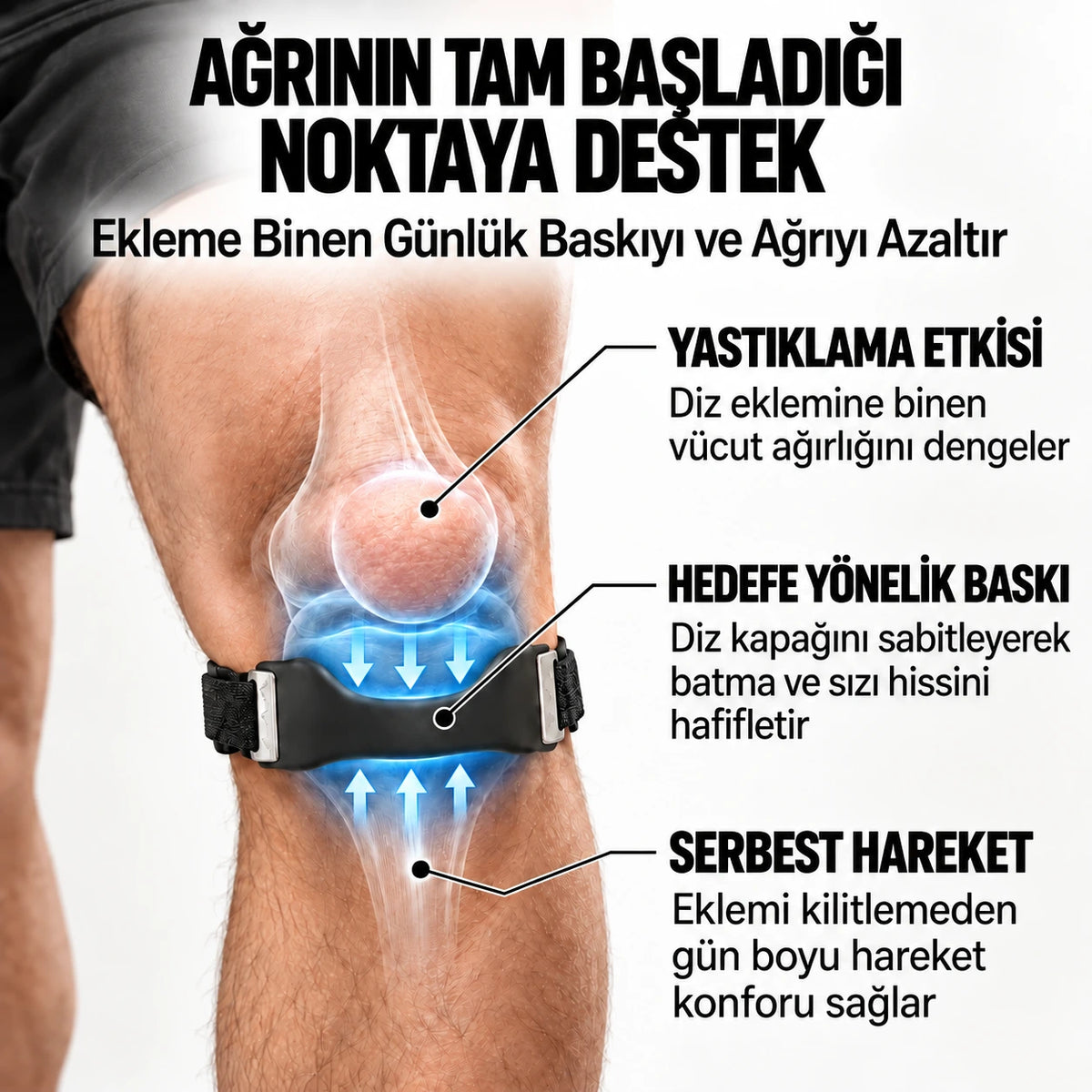 Stryde TR - Ağrısız Adım Baskı Ayarlı Diz Destek Bandı