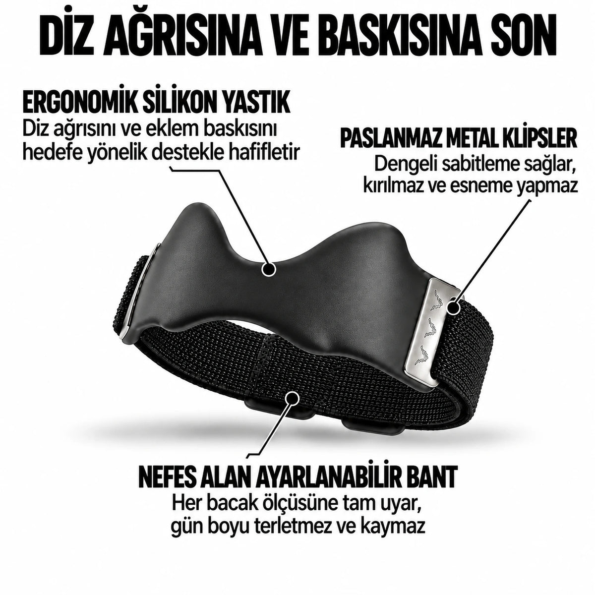 Stryde TR - Ağrısız Adım Baskı Ayarlı Diz Destek Bandı